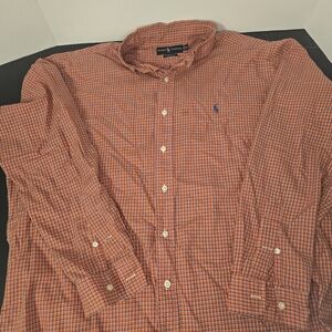 Ralph Lauren Orange Checkered Men's Shirt